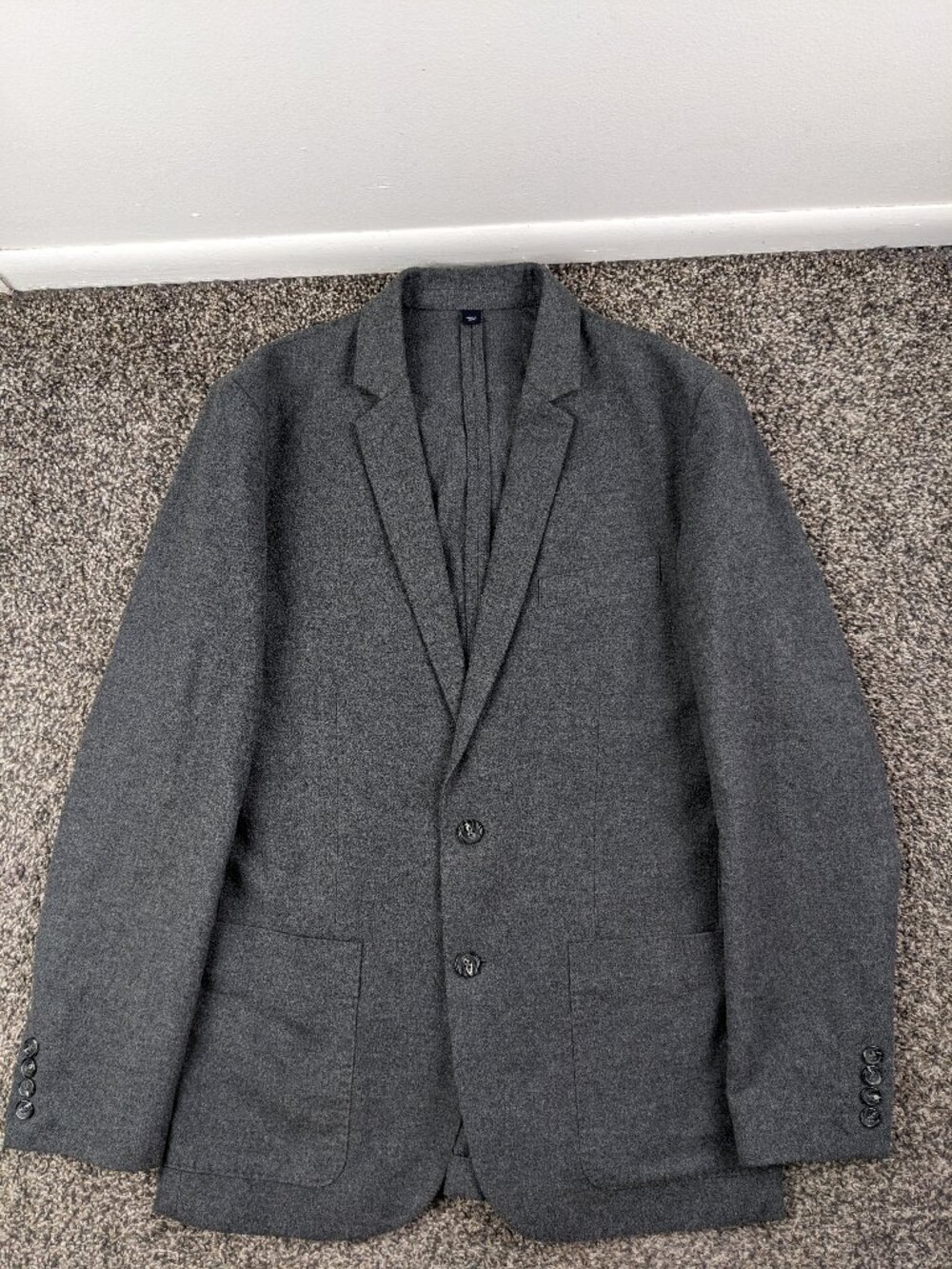 J Crew Knit Sport Coat Flannel Cotton Unstructured Thompson Gray Mens 38 38R